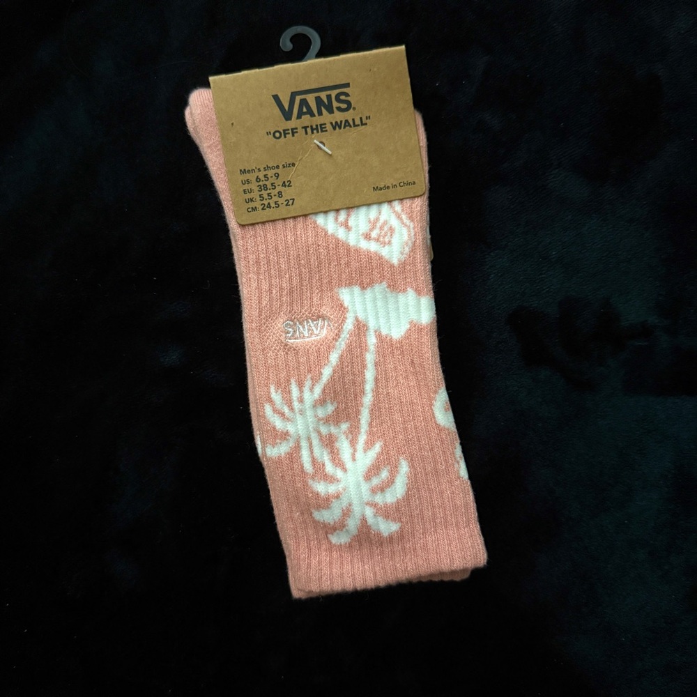 Vans Pink and White Crew Socks